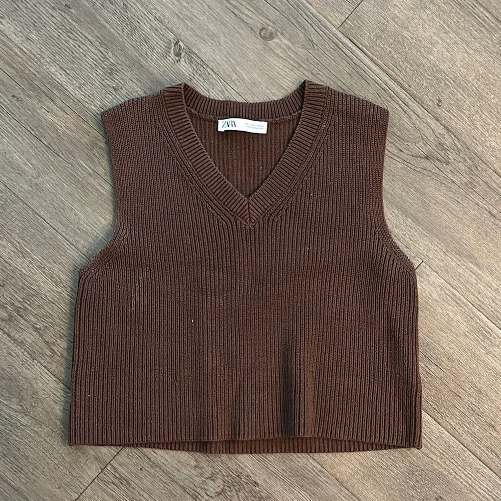 Zara Chocolate Brown Knit Vest